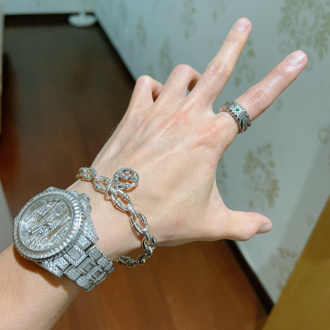 beige delicate Bracelet for men - alternate angle view 6