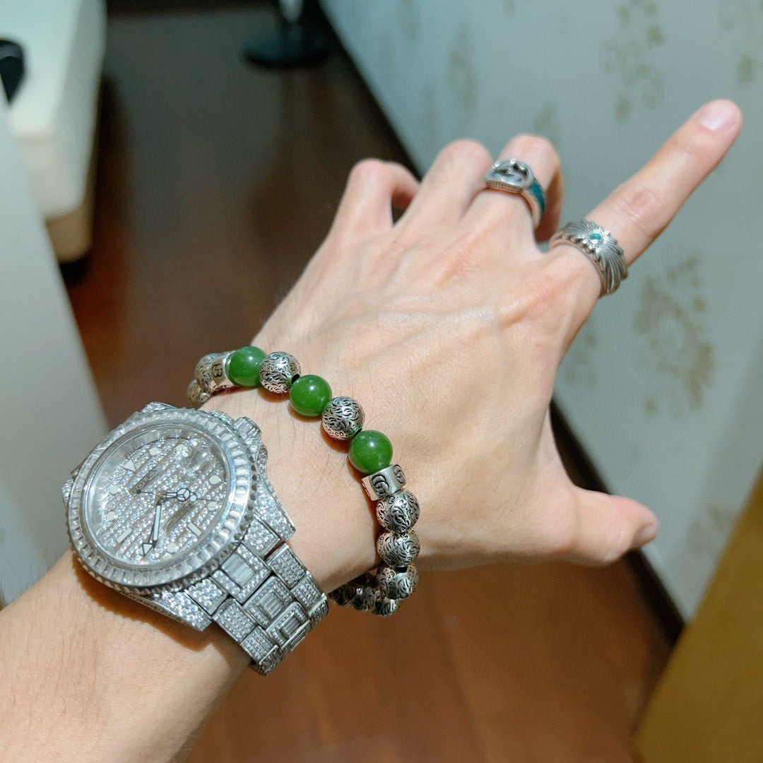 antique agate vintage Bracelet for men - alternate angle view 6