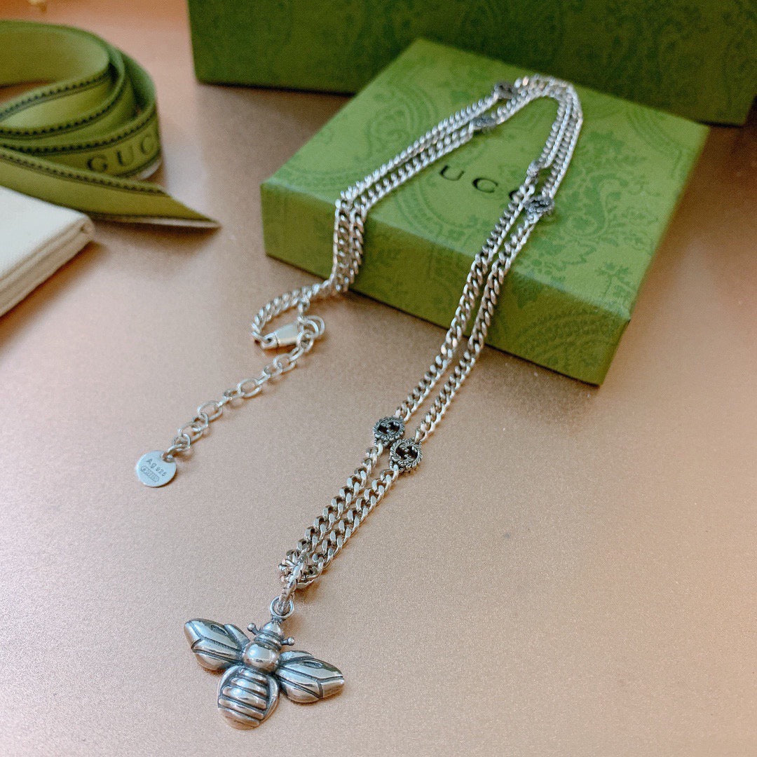 antique double g Necklace for women - alternate angle view 6