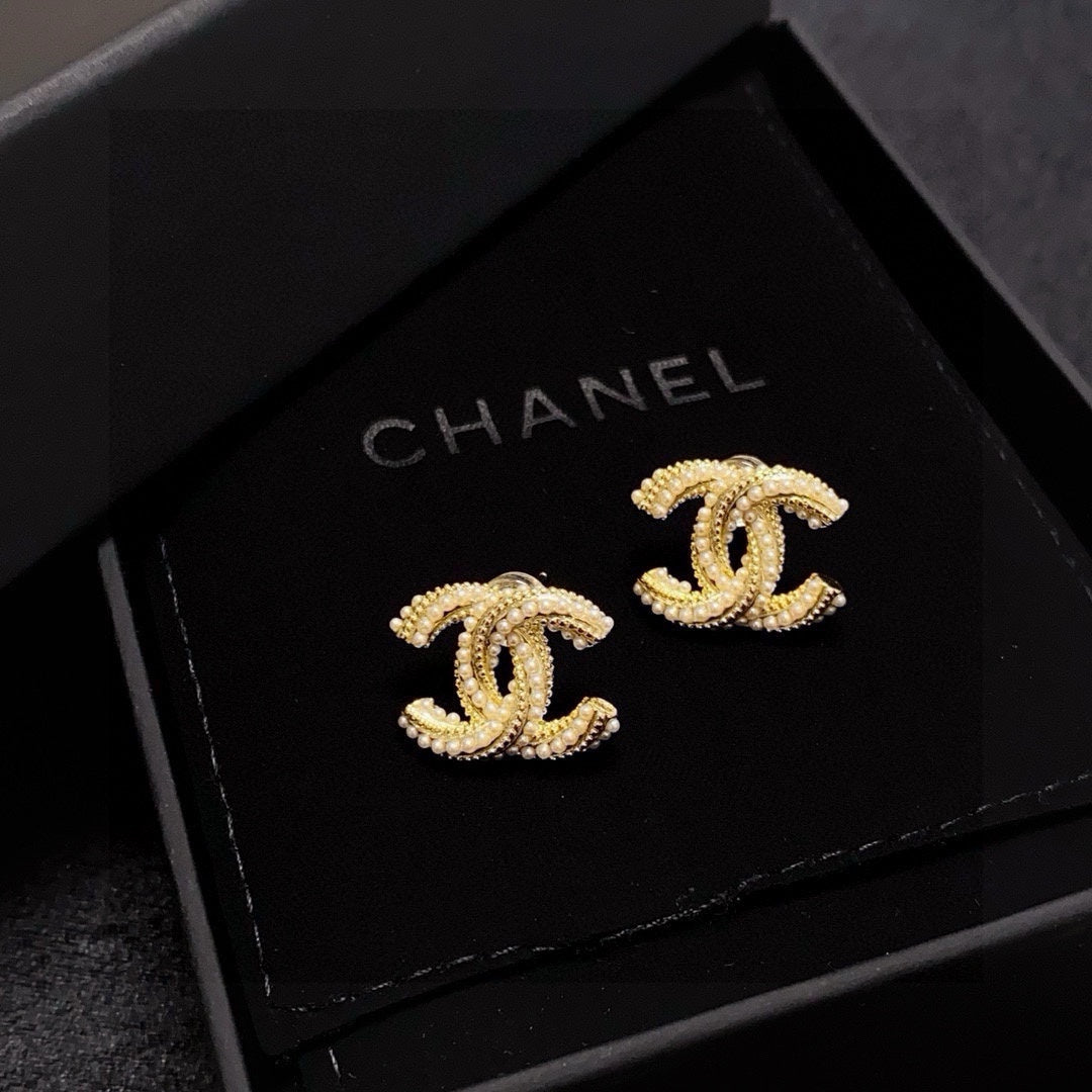 gold silver post pearl Drop Earrings for women - alternate angle view 6