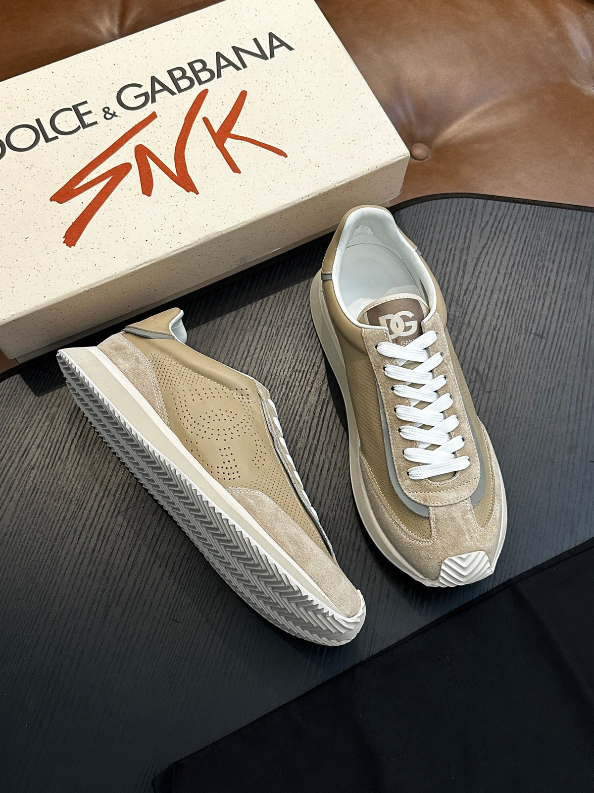 Dolce & Gabbana DG Cushion Calfskin Skate Sneakers with TPU Sole