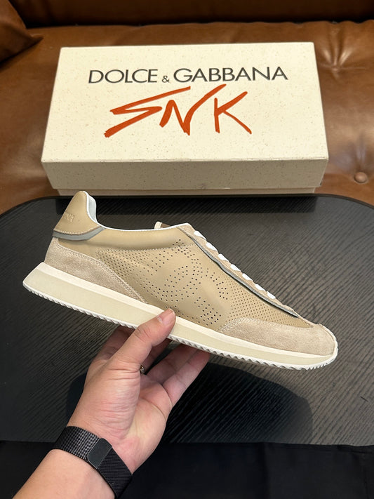 Dolce & Gabbana DG Cushion Calfskin Skate Sneakers with TPU Sole