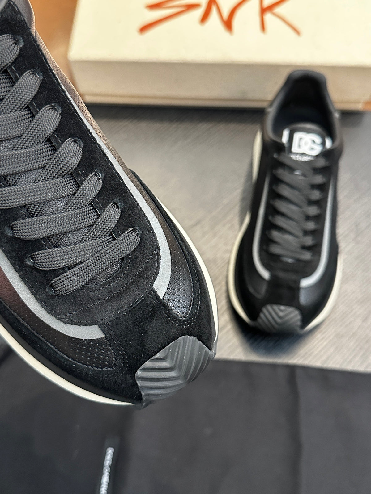 Dolce & Gabbana DG Cushion Calfskin Skate Sneakers with TPU Sole