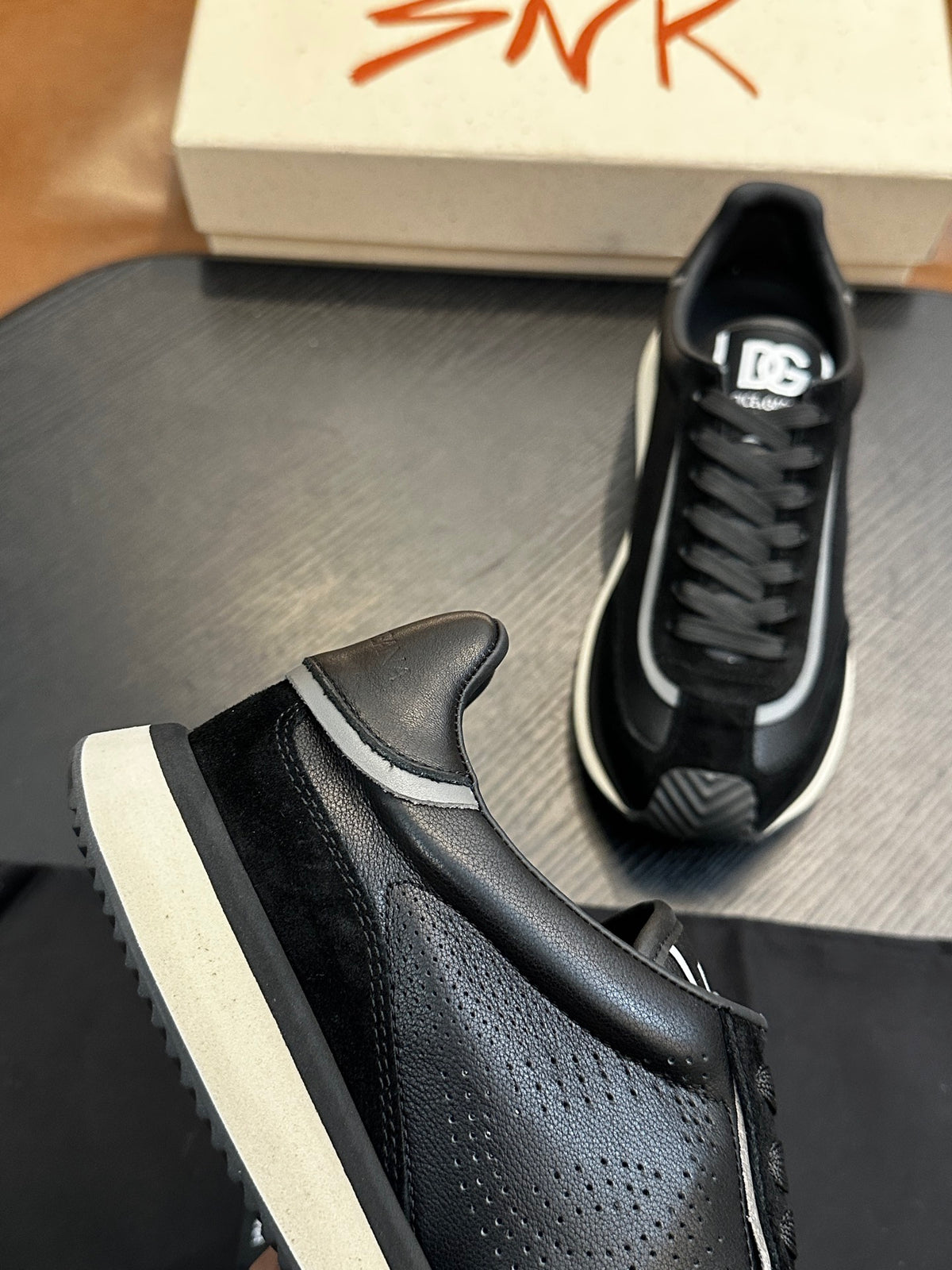 Dolce & Gabbana DG Cushion Calfskin Skate Sneakers with TPU Sole