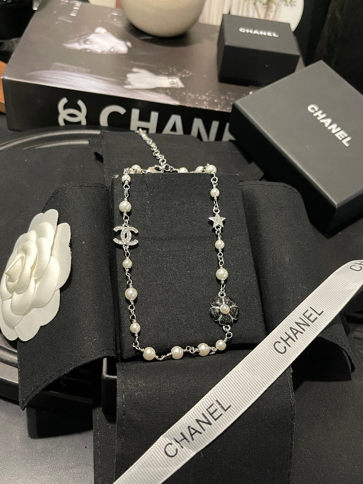 pearl floral fashion accessory for women - alternate angle view 8