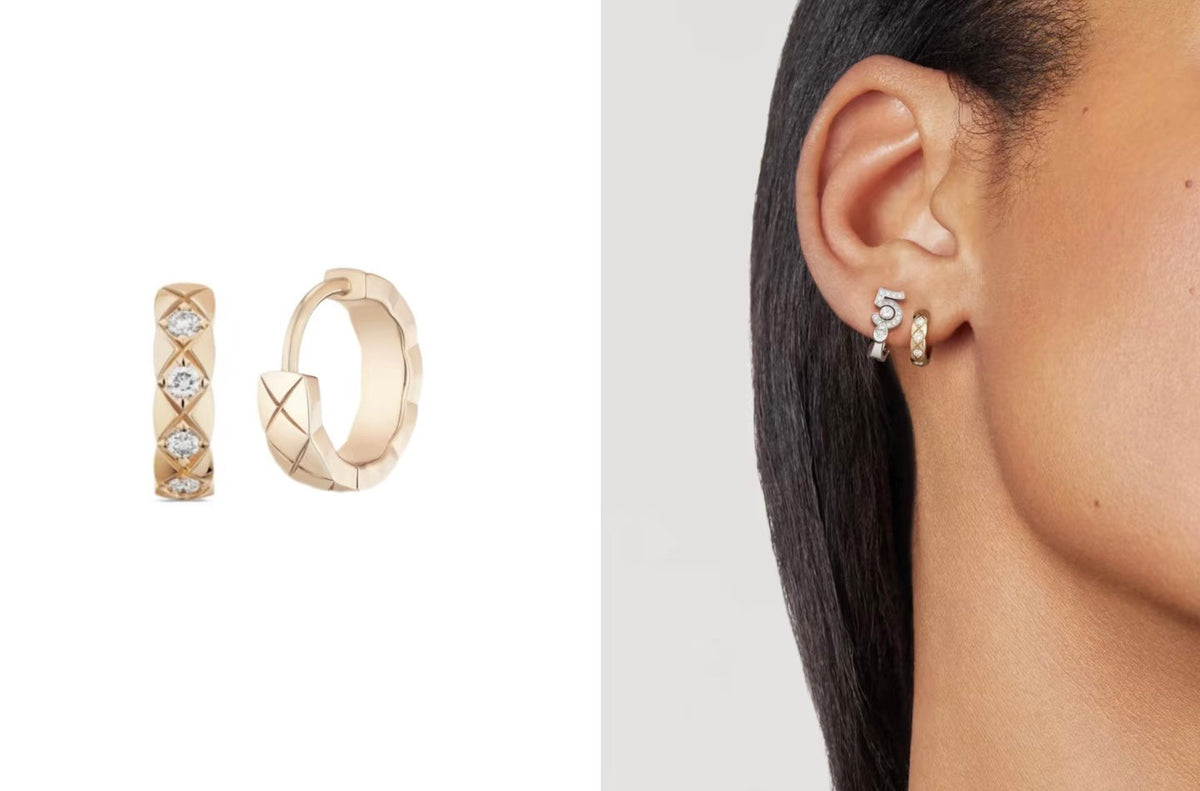 beige crystal floral Drop Earrings for women - alternate angle view 2