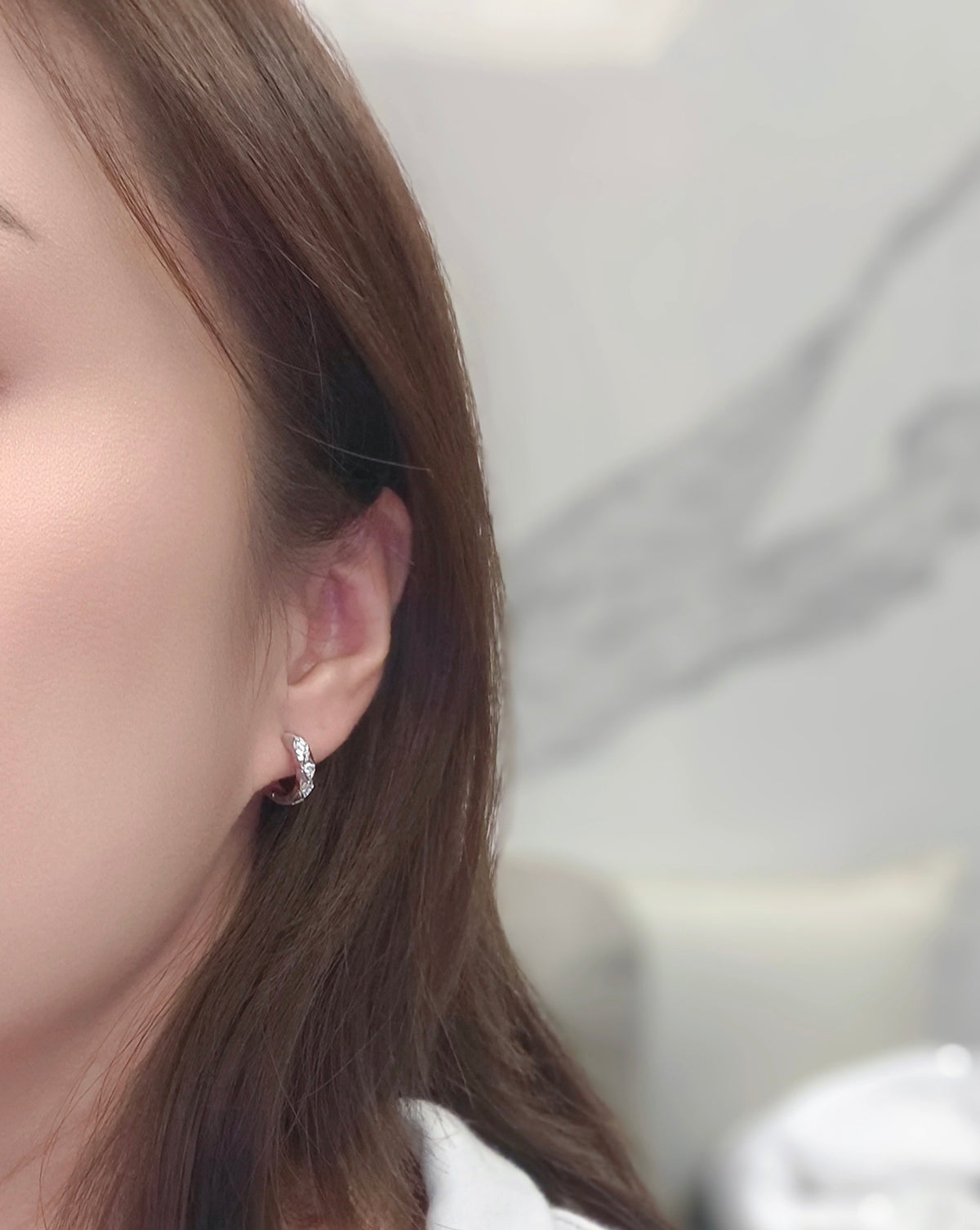 beige crystal floral Drop Earrings for women - alternate angle view 9