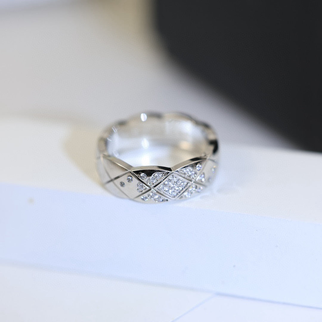 rose gold crystal floral Ring for women - alternate angle view 2