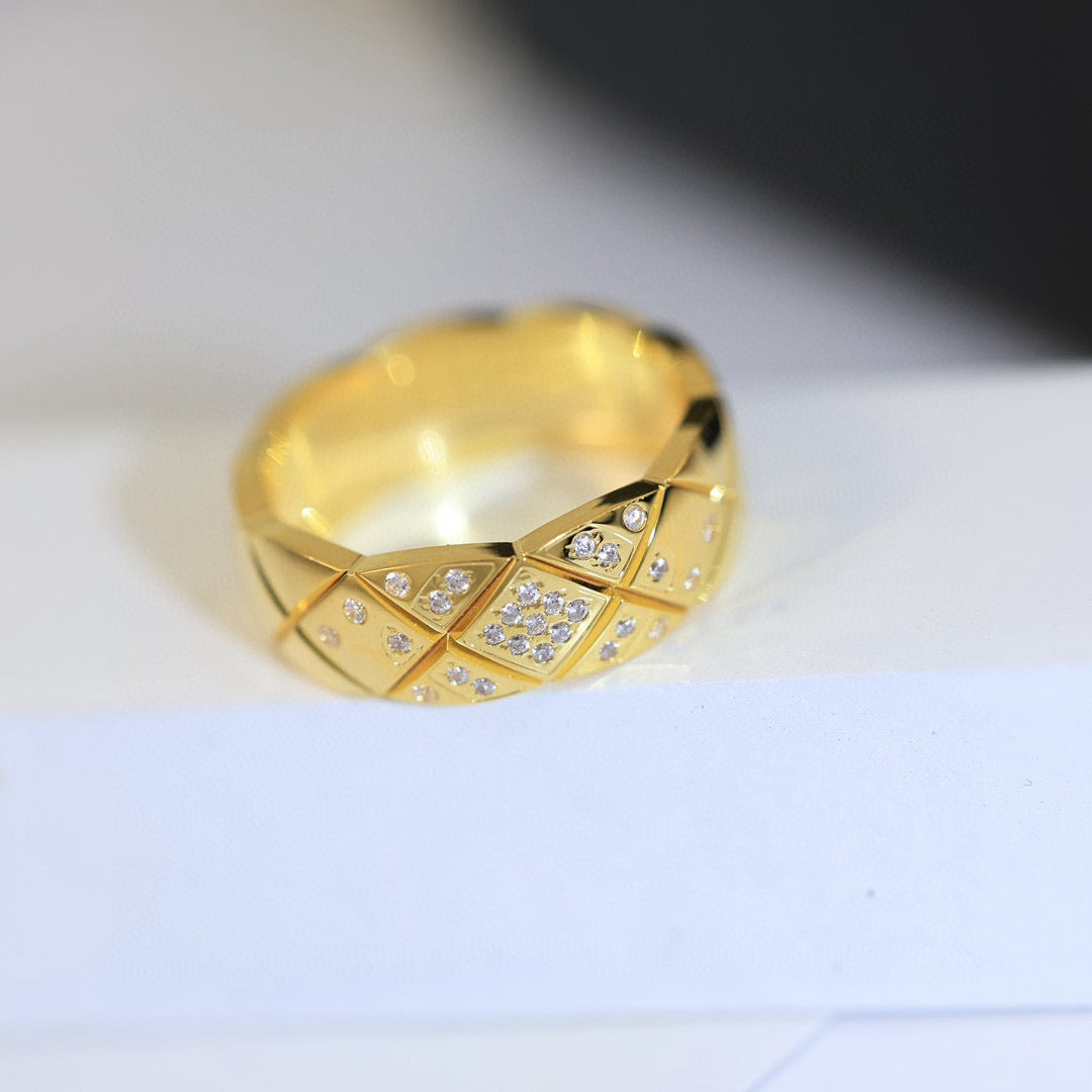rose gold crystal floral Ring for women - alternate angle view 6