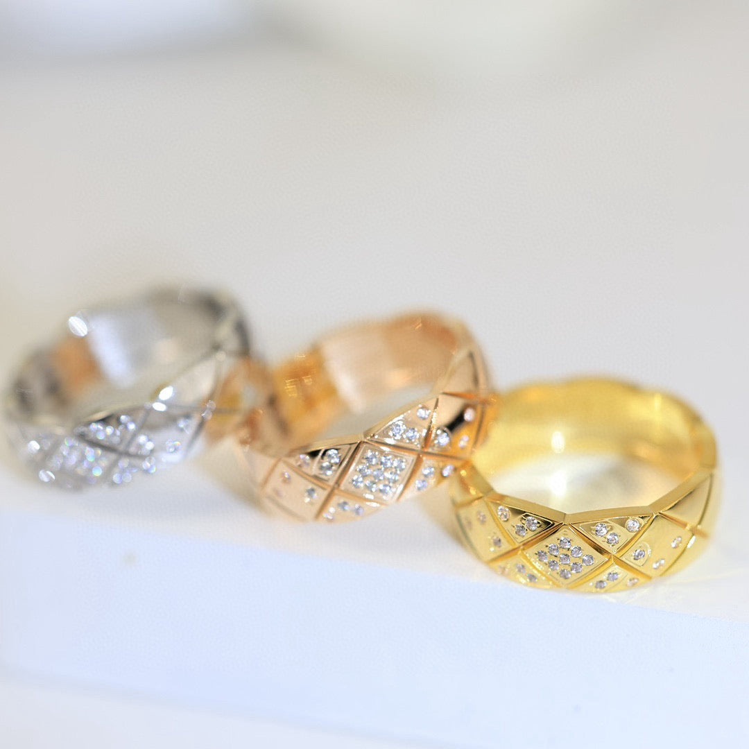 rose gold crystal floral Ring for women - alternate angle view 4