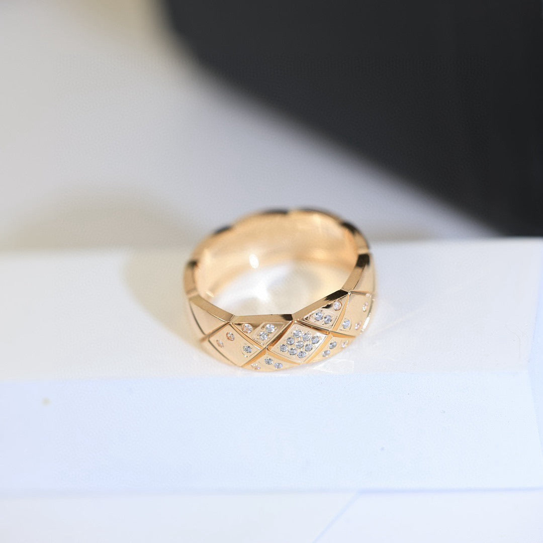 rose gold crystal floral Ring for women - alternate angle view 5