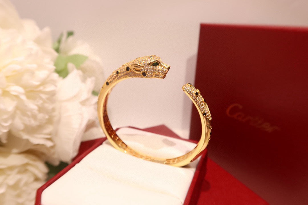 green crystal floral Bangle for men - alternate angle view 8