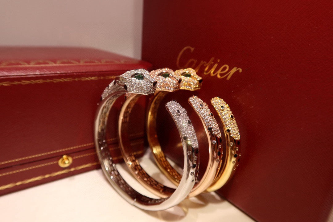 green crystal floral Bangle for men - alternate angle view 2