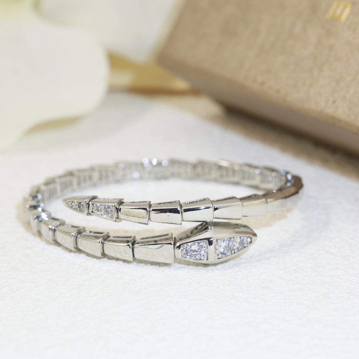 rose gold crystal rose Bangle for women - alternate angle view 7