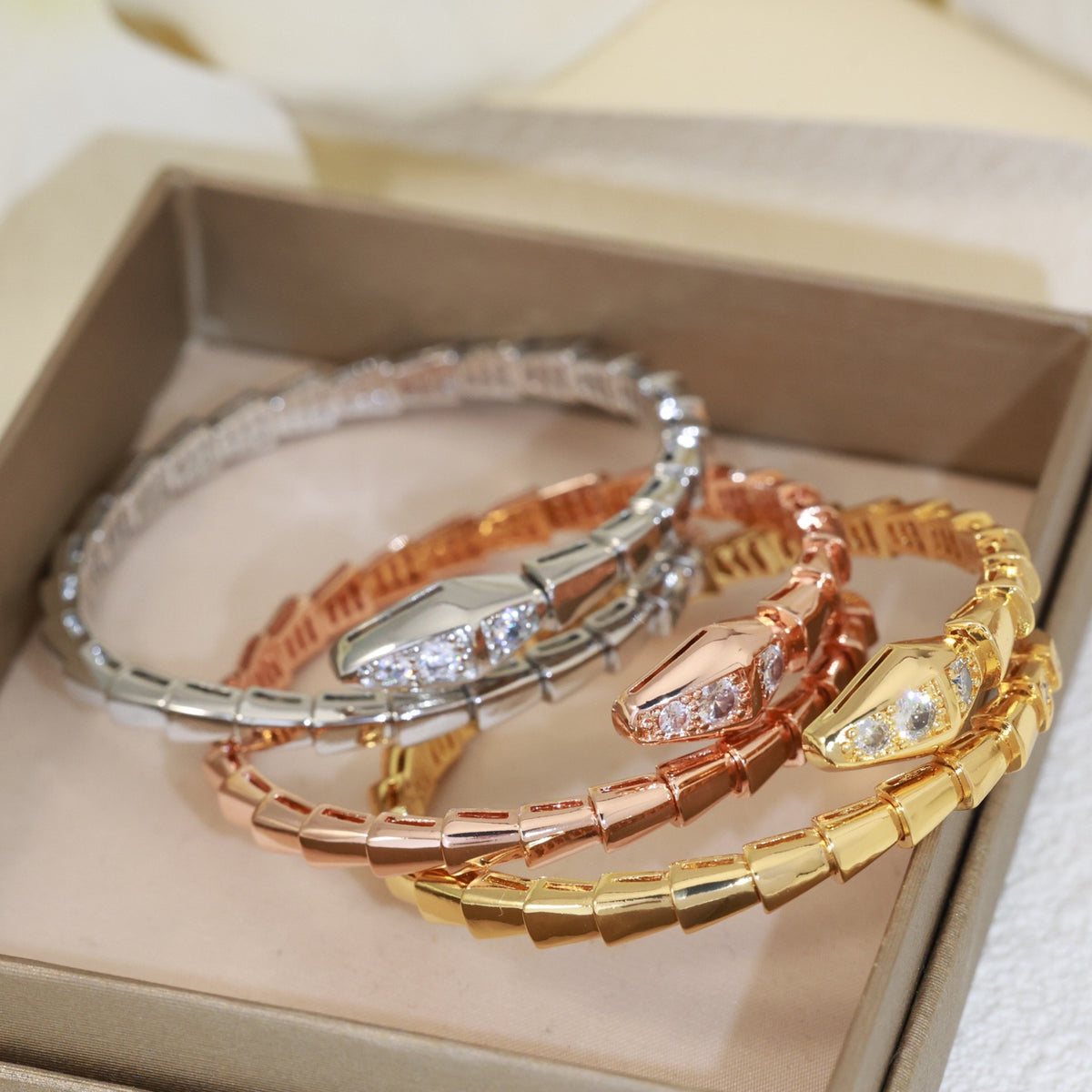 rose gold crystal rose Bangle for women - alternate angle view 9