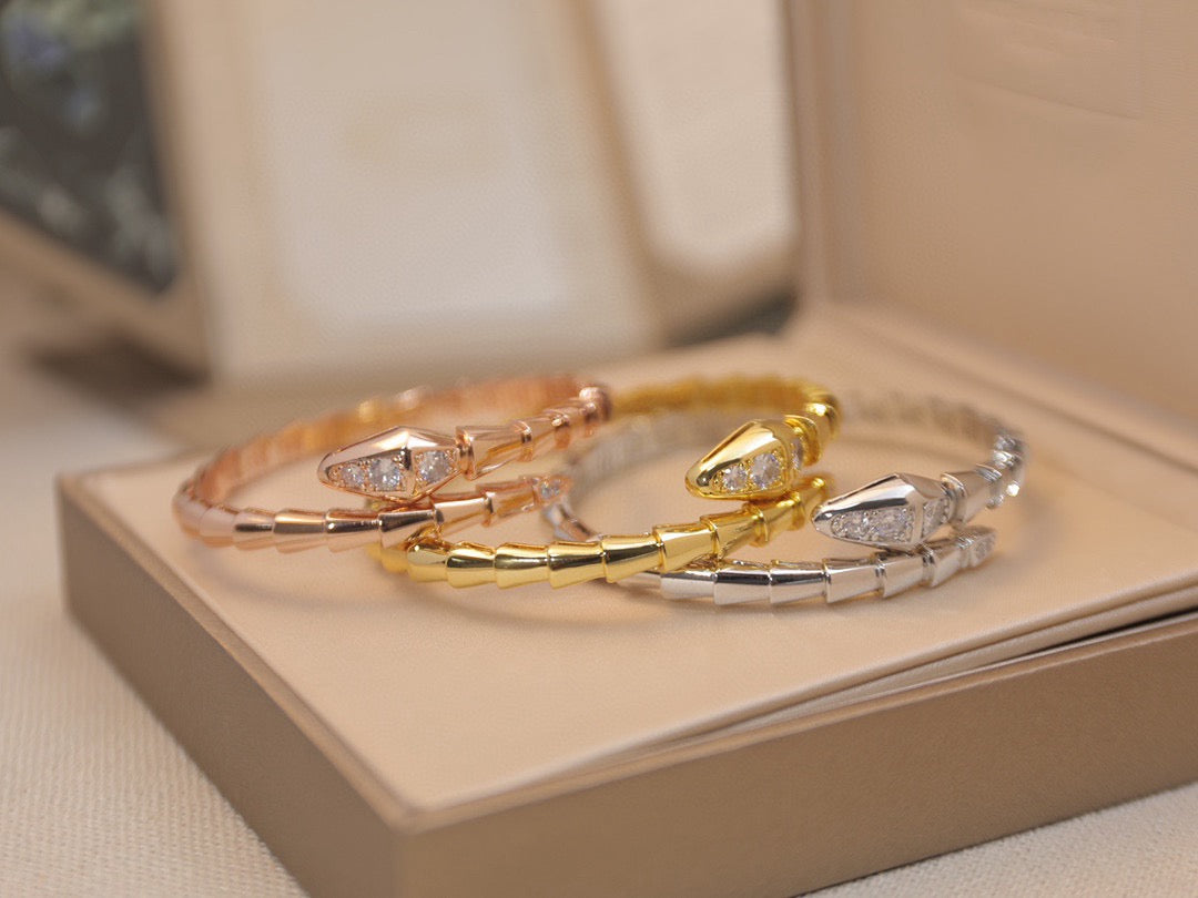 rose gold crystal rose Bangle for women - product detail view