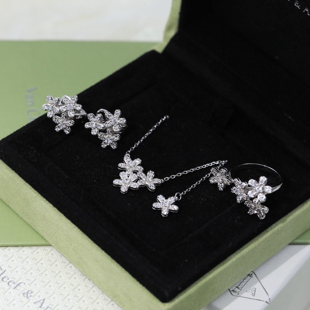 gold sterling silver floral Stud Earrings for women - alternate angle view 8
