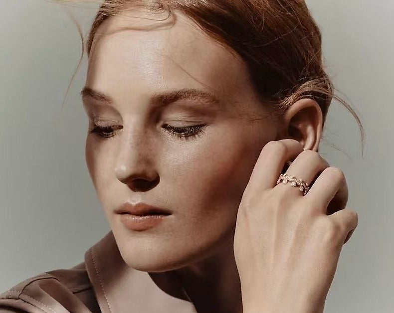 gold 18k gold plate floral Ring for women - alternate angle view 6