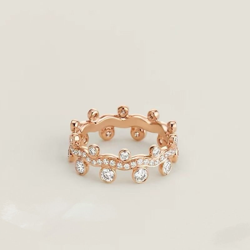 gold 18k gold plate floral Ring for women - alternate angle view 2