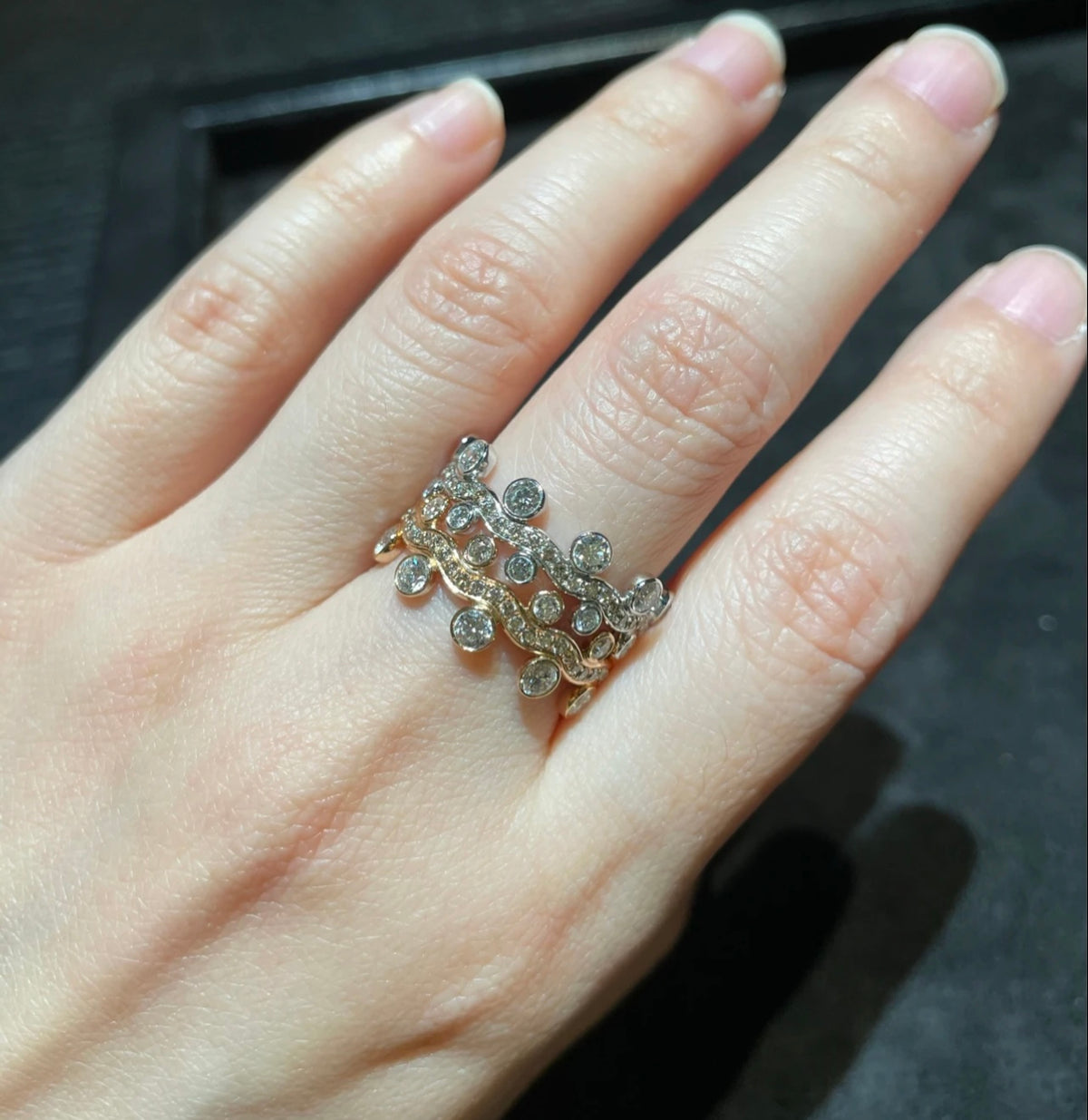 gold 18k gold plate floral Ring for women - alternate angle view 9