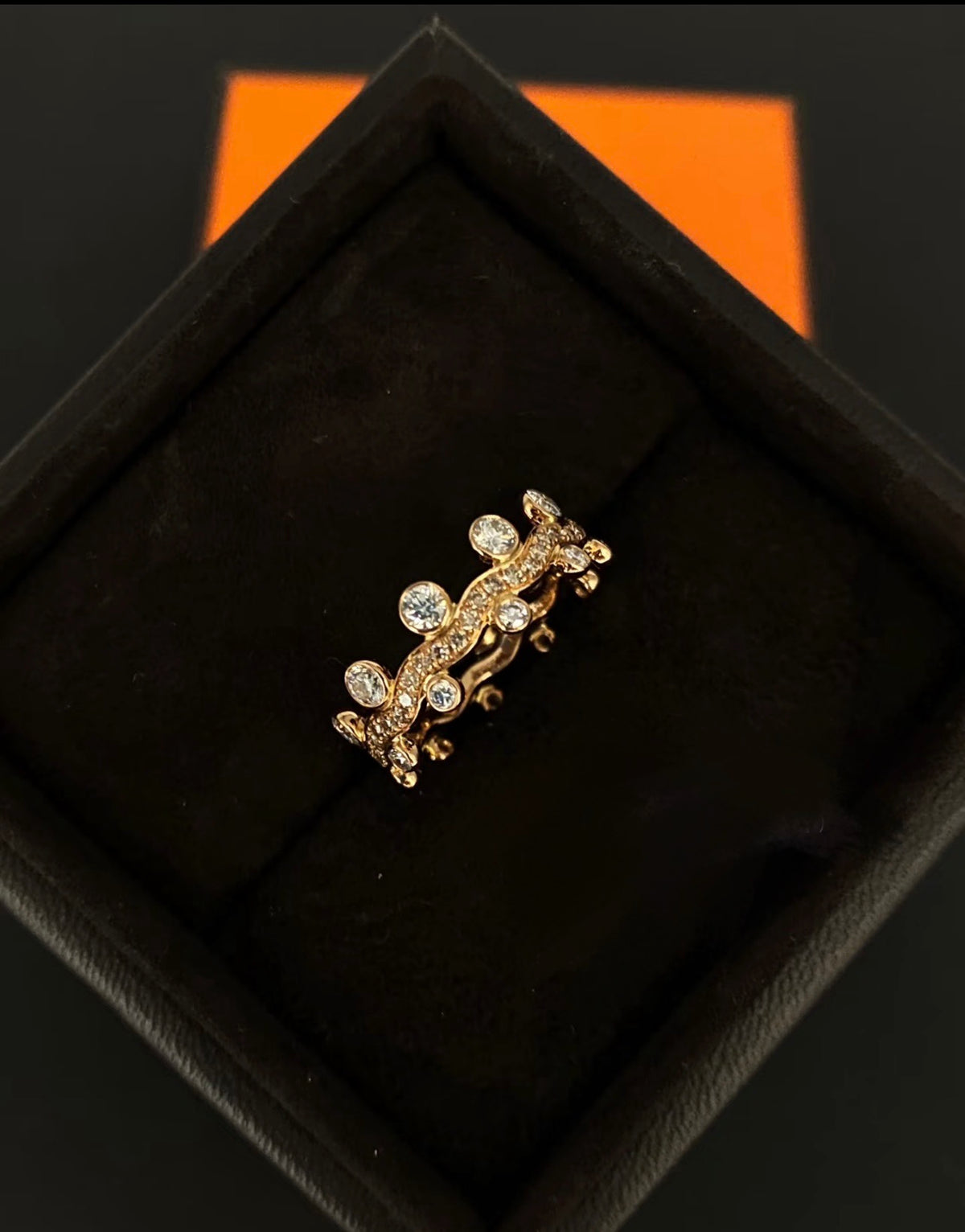 gold 18k gold plate floral Ring for women - alternate angle view 5