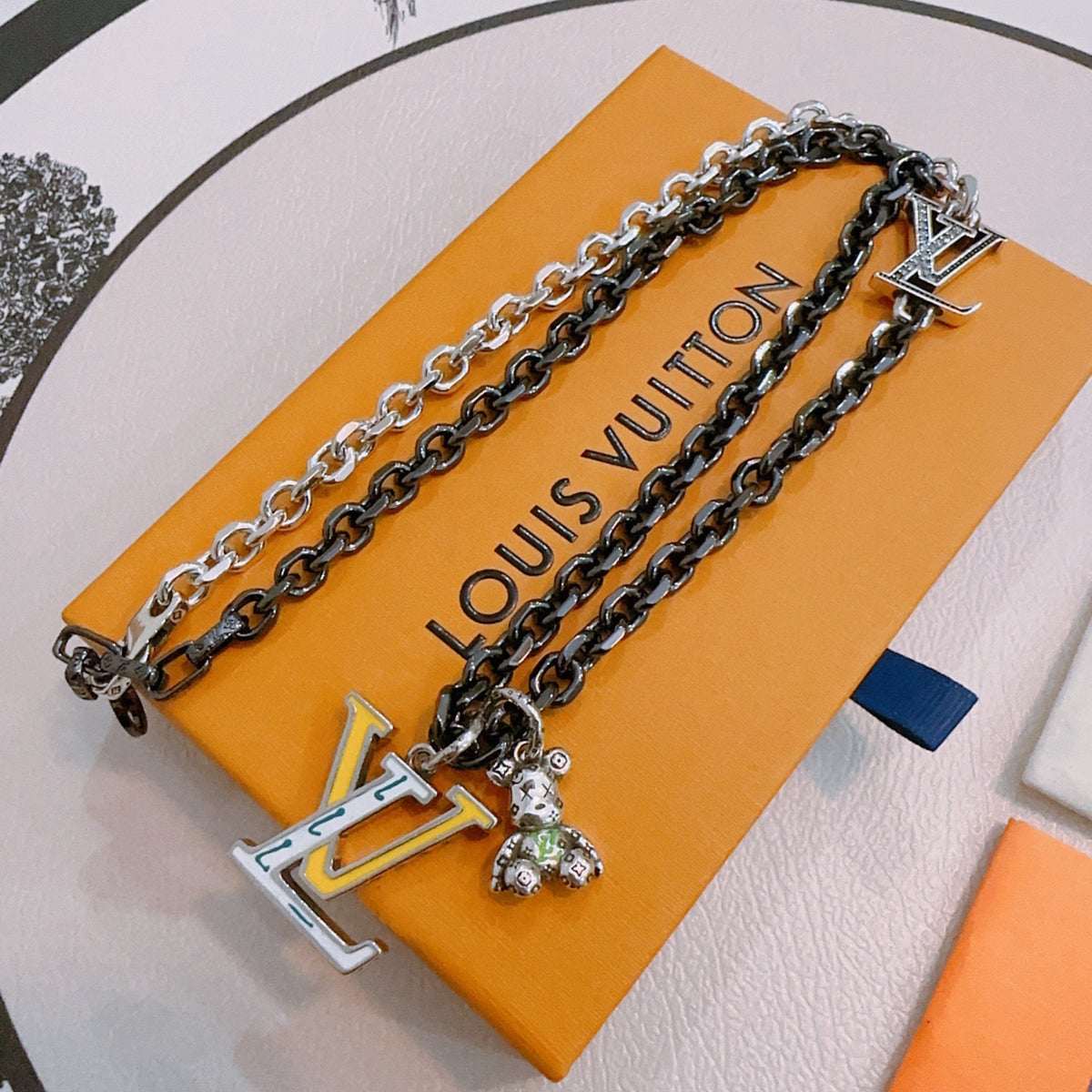antique chain Necklace for men - product detail view