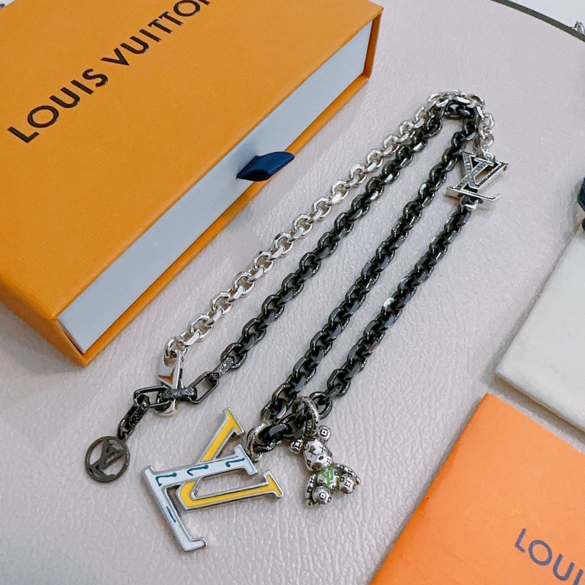 antique chain Necklace for men - alternate angle view 8