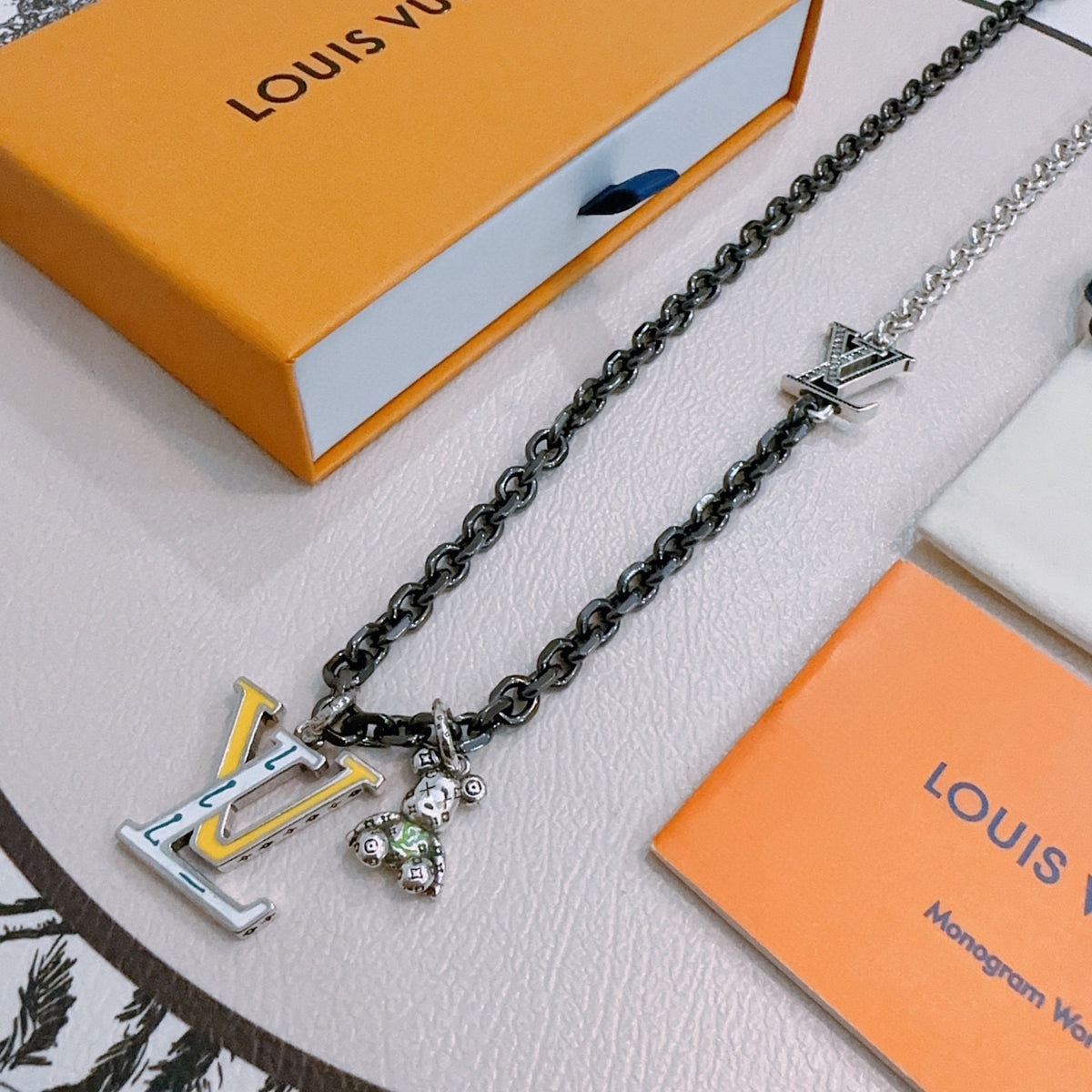 antique chain Necklace for men - alternate angle view 6