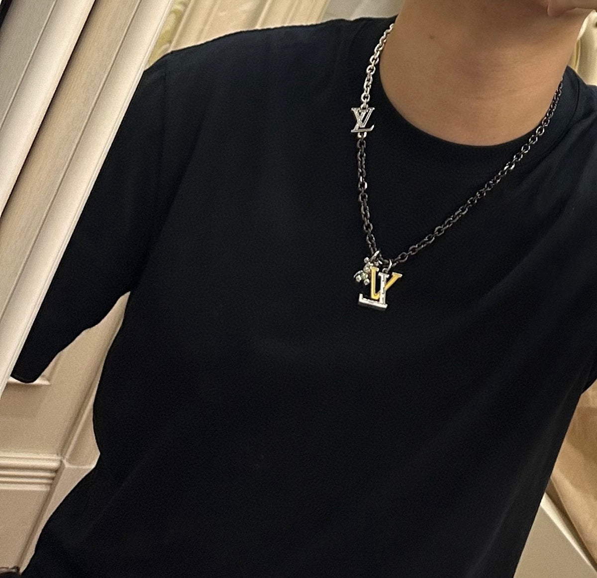 antique chain Necklace for men - alternate angle view 5