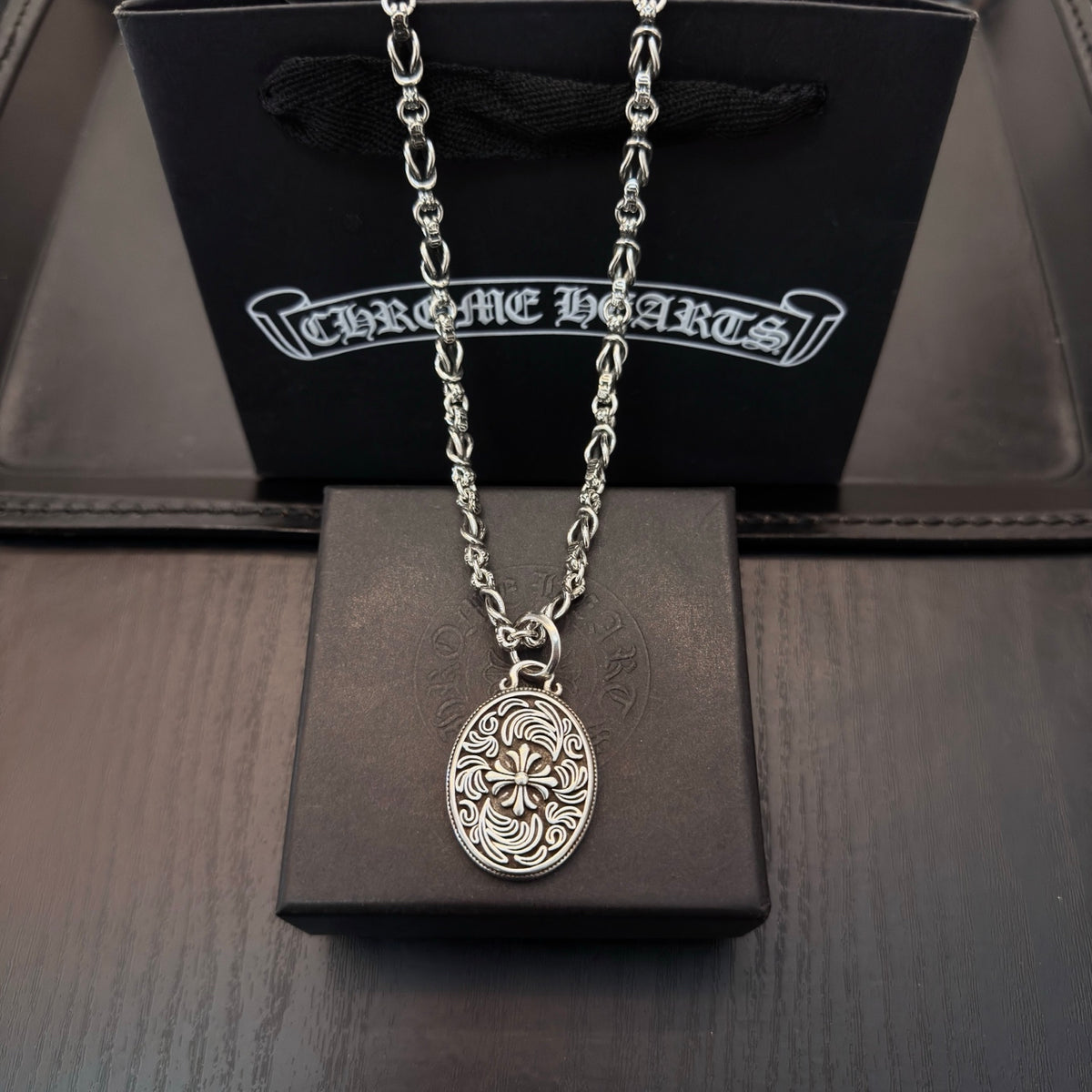 antique cross Pendant for men - alternate angle view 4