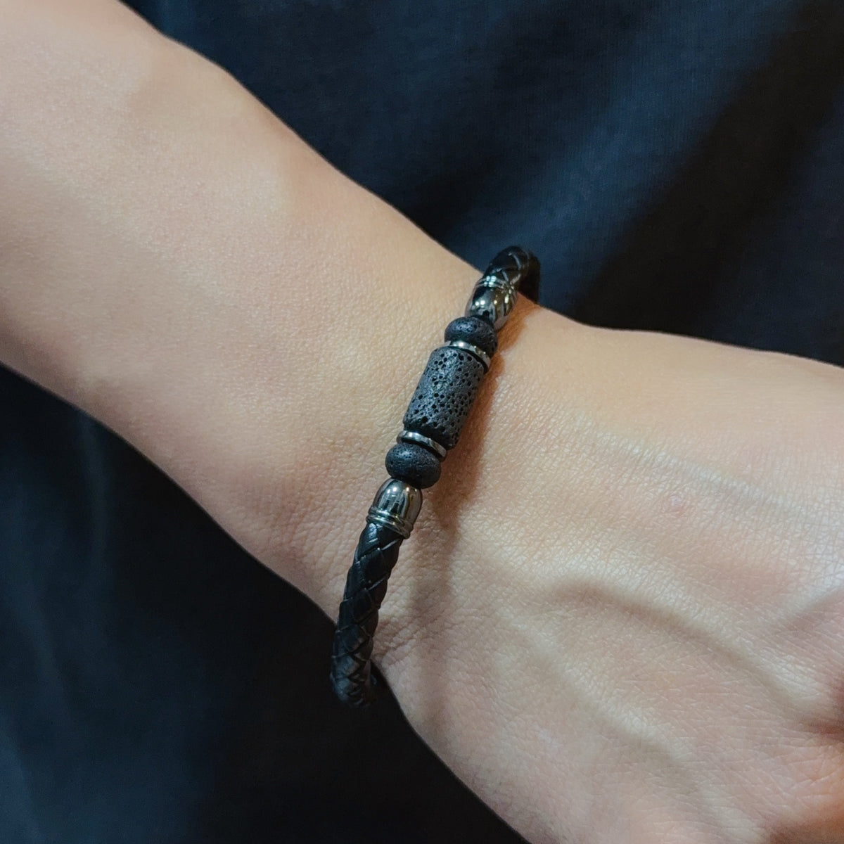 antique leather cross Bangle for women - alternate angle view 9