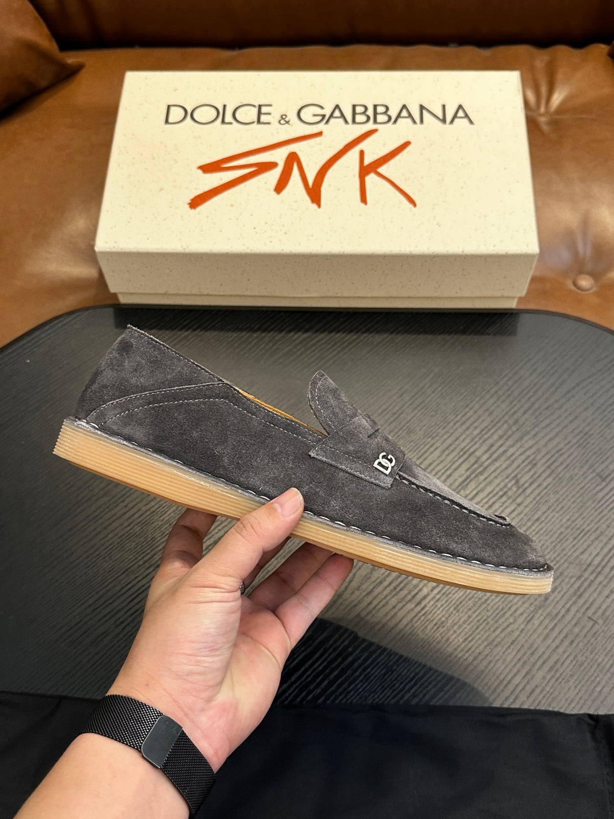 Dolce & Gabbana DG New Florio Suede Lace-Up Casual Shoes