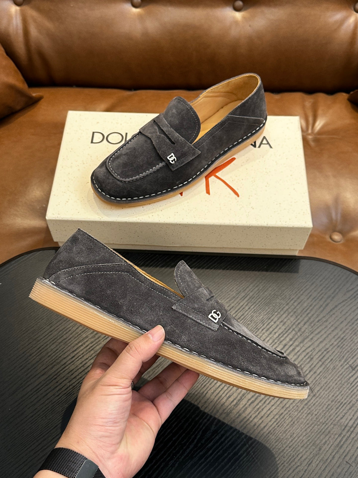 Dolce & Gabbana DG New Florio Suede Lace-Up Casual Shoes