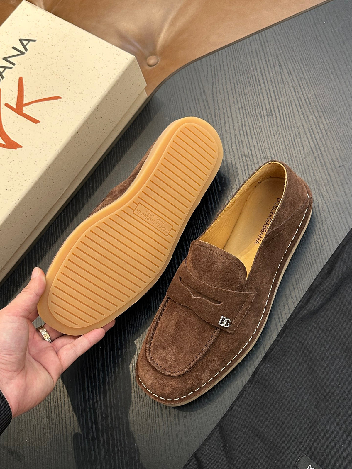 Dolce & Gabbana DG New Florio Suede Lace-Up Casual Shoes