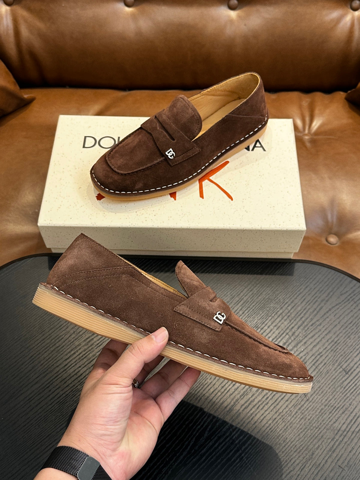 Dolce & Gabbana DG New Florio Suede Lace-Up Casual Shoes