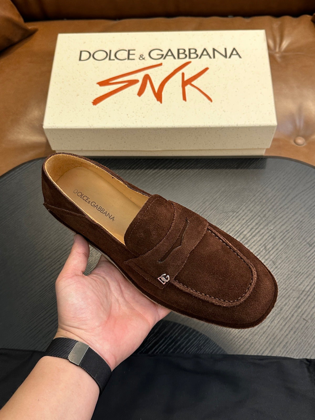 Dolce & Gabbana DG New Florio Suede Lace-Up Casual Shoes