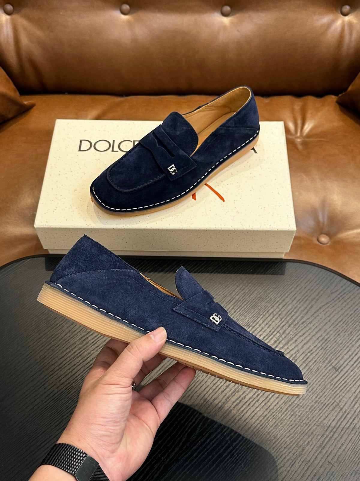 Dolce & Gabbana DG New Florio Suede Lace-Up Casual Shoes
