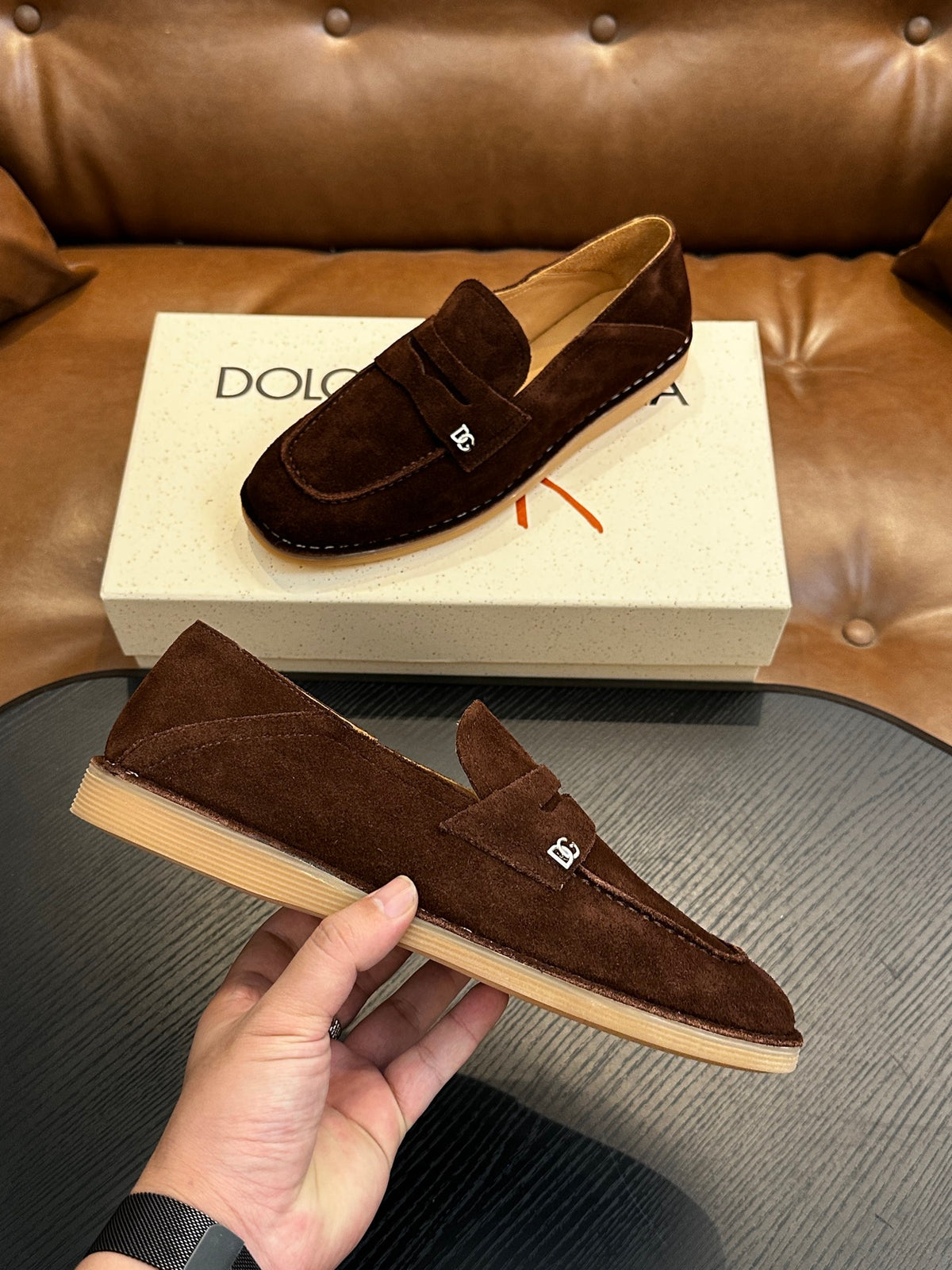 Dolce & Gabbana DG New Florio Suede Lace-Up Casual Shoes