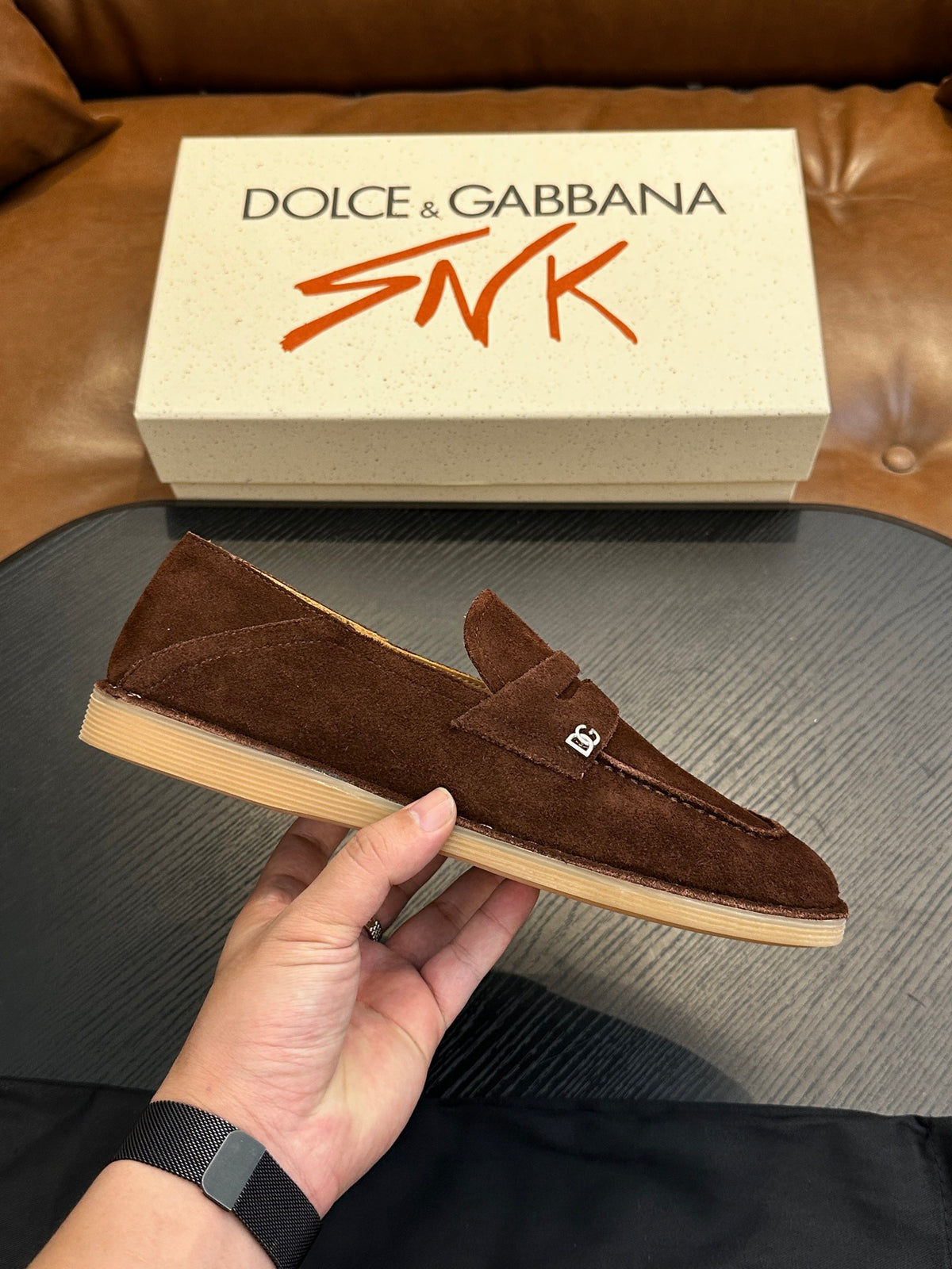 Dolce & Gabbana DG New Florio Suede Lace-Up Casual Shoes