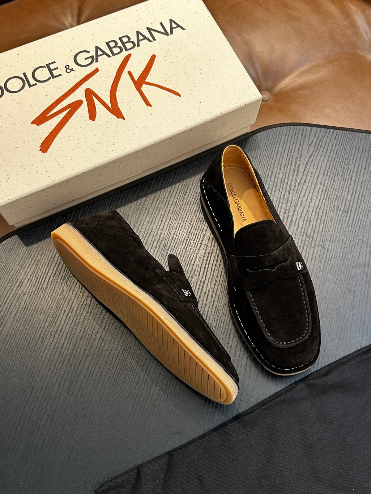 Dolce & Gabbana DG New Florio Suede Lace-Up Casual Shoes