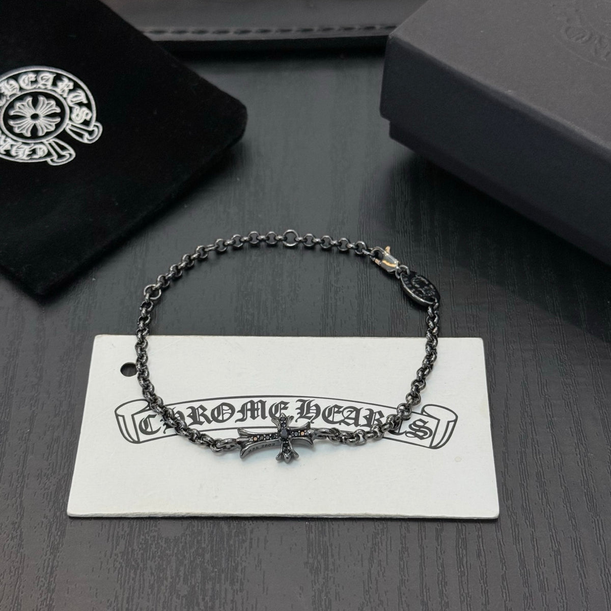 antique crystal cross Bracelet for women - product detail view