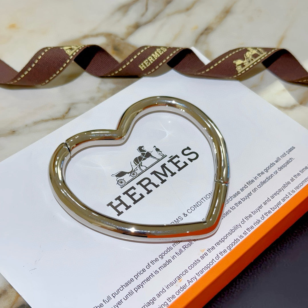 gold gold plated heart Bangle for men - product detail view
