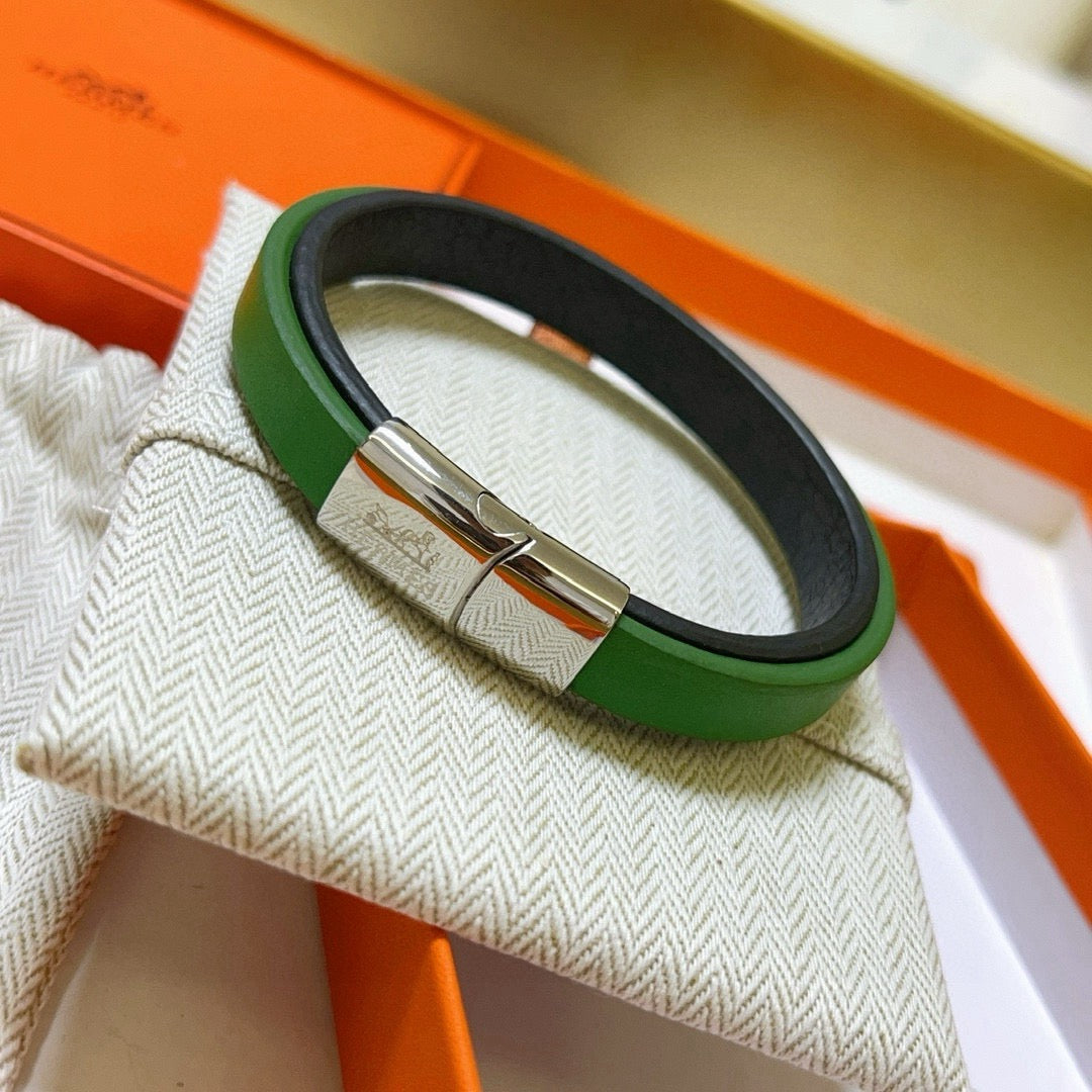 gold genuine leather trendy Bracelet for women - alternate angle view 2