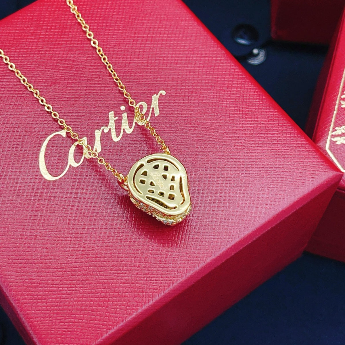 gold brass luxury Necklace for women - alternate angle view 4