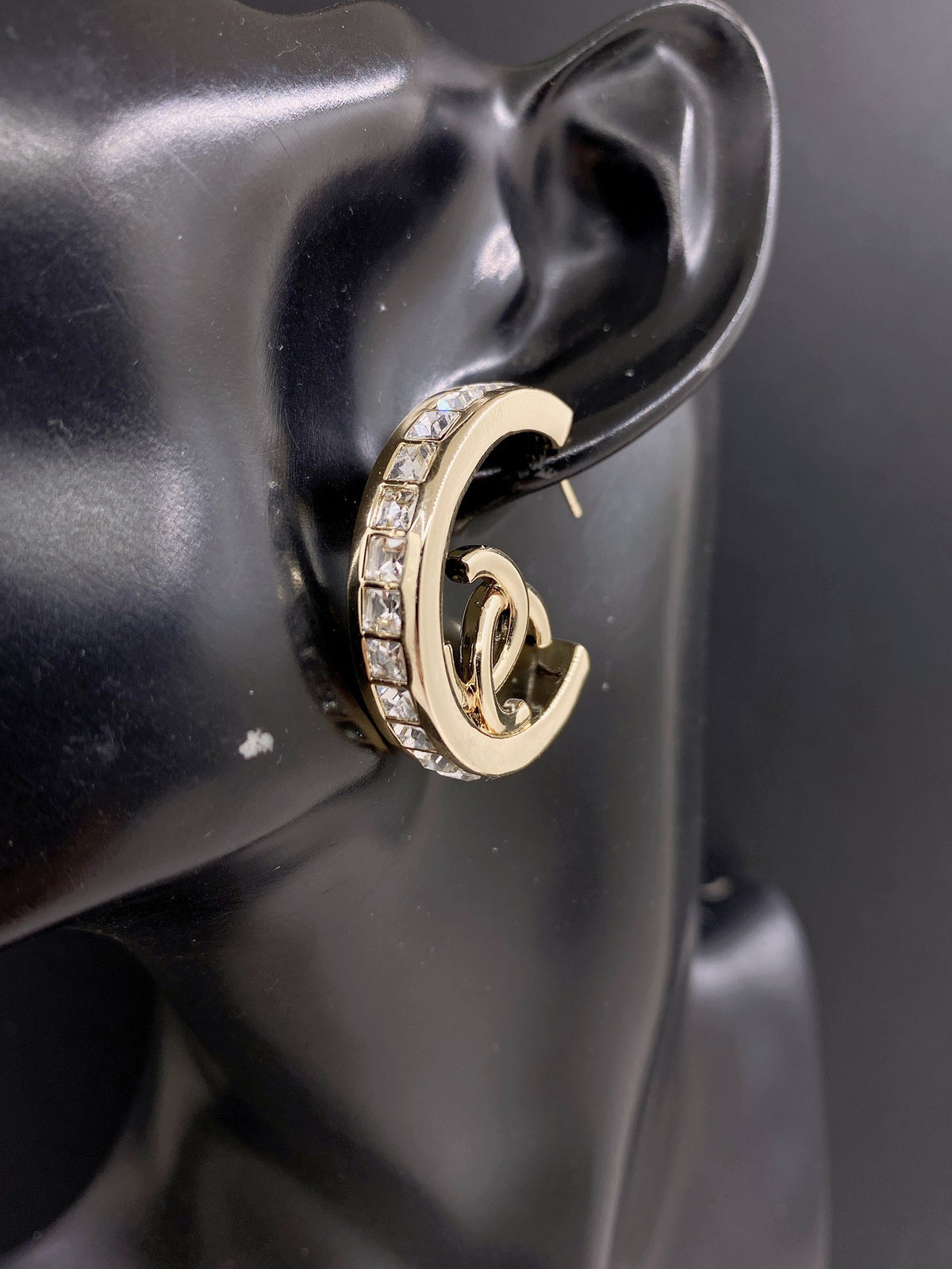 yellow brass Drop Earrings for women - alternate angle view 2