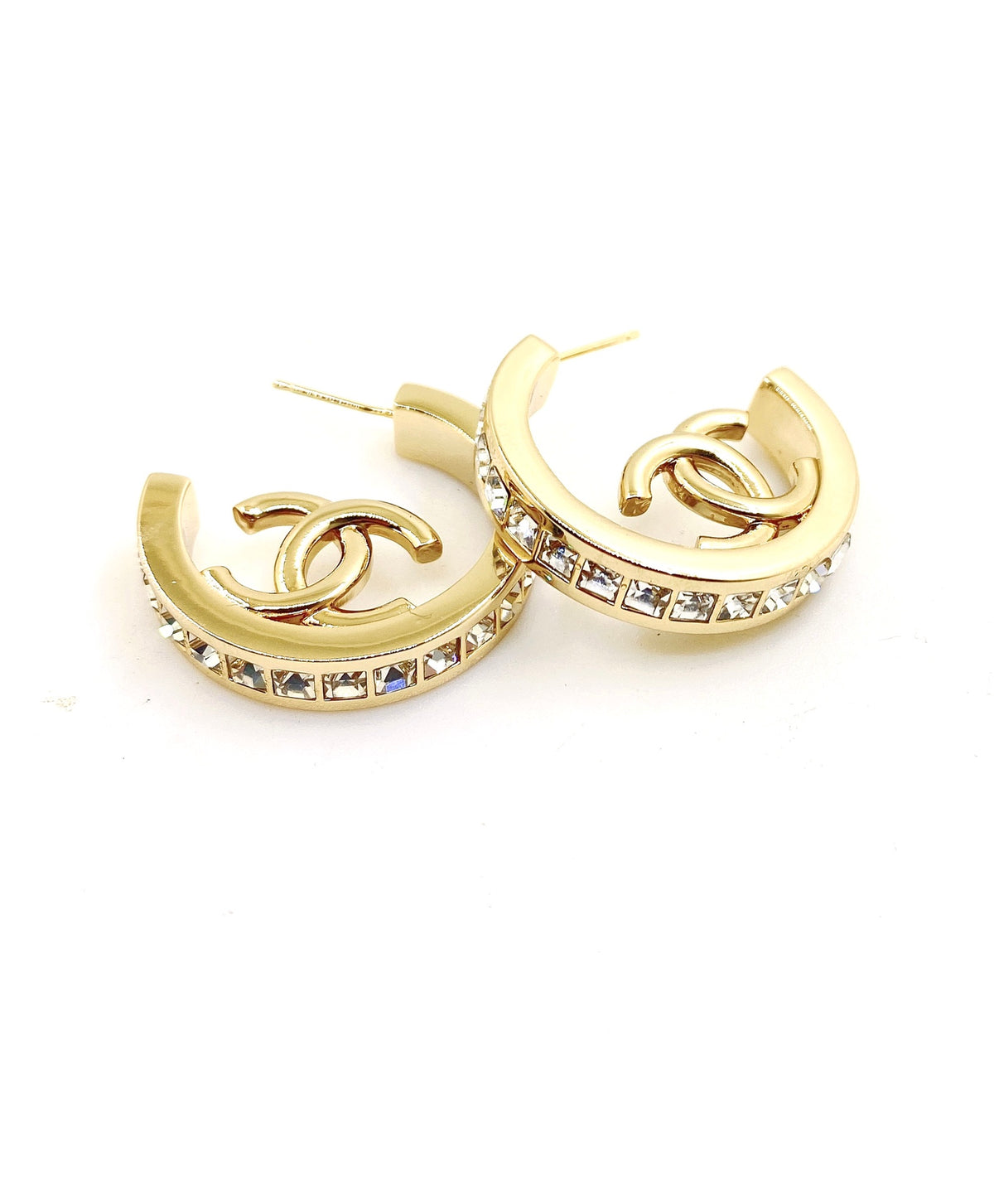 yellow brass Drop Earrings for women - alternate angle view 3