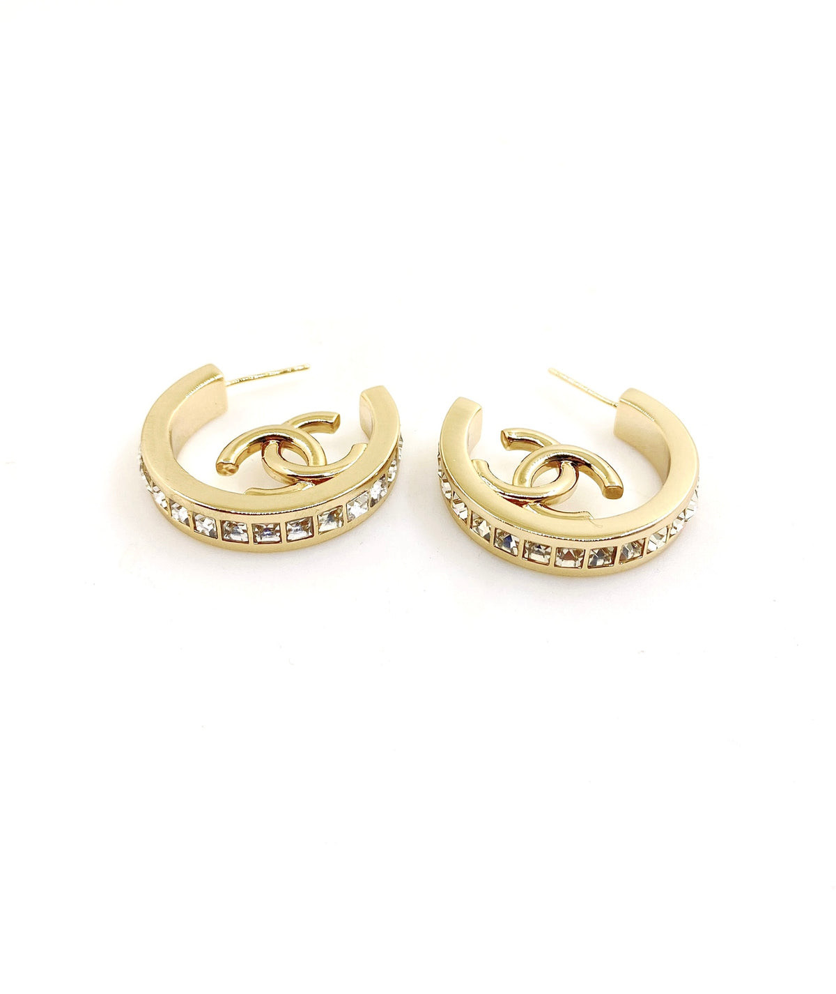 yellow brass Drop Earrings for women - product detail view