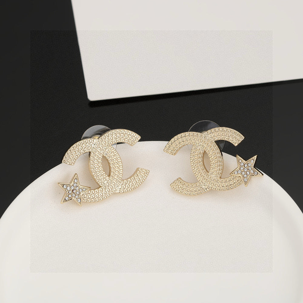 silver 925 sterling silver cute Stud Earrings for women - alternate angle view 2