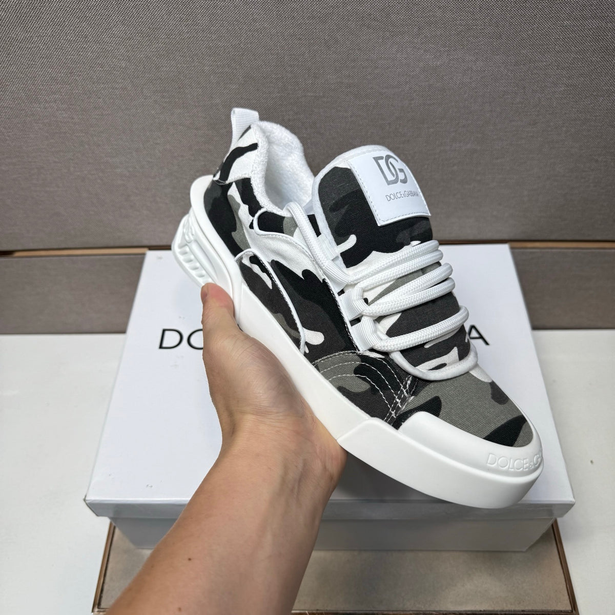 Dolce & Gabbana DG Couple's Multi-Material Casual Sneakers 4 Colors
