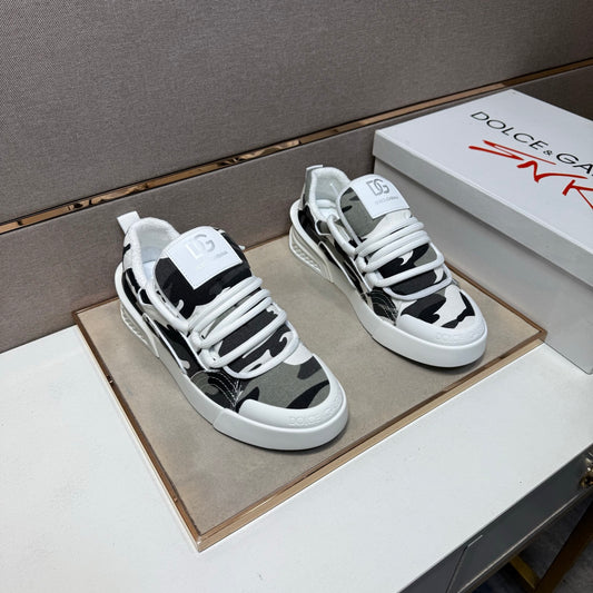 Dolce & Gabbana DG Couple's Multi-Material Casual Sneakers 4 Colors